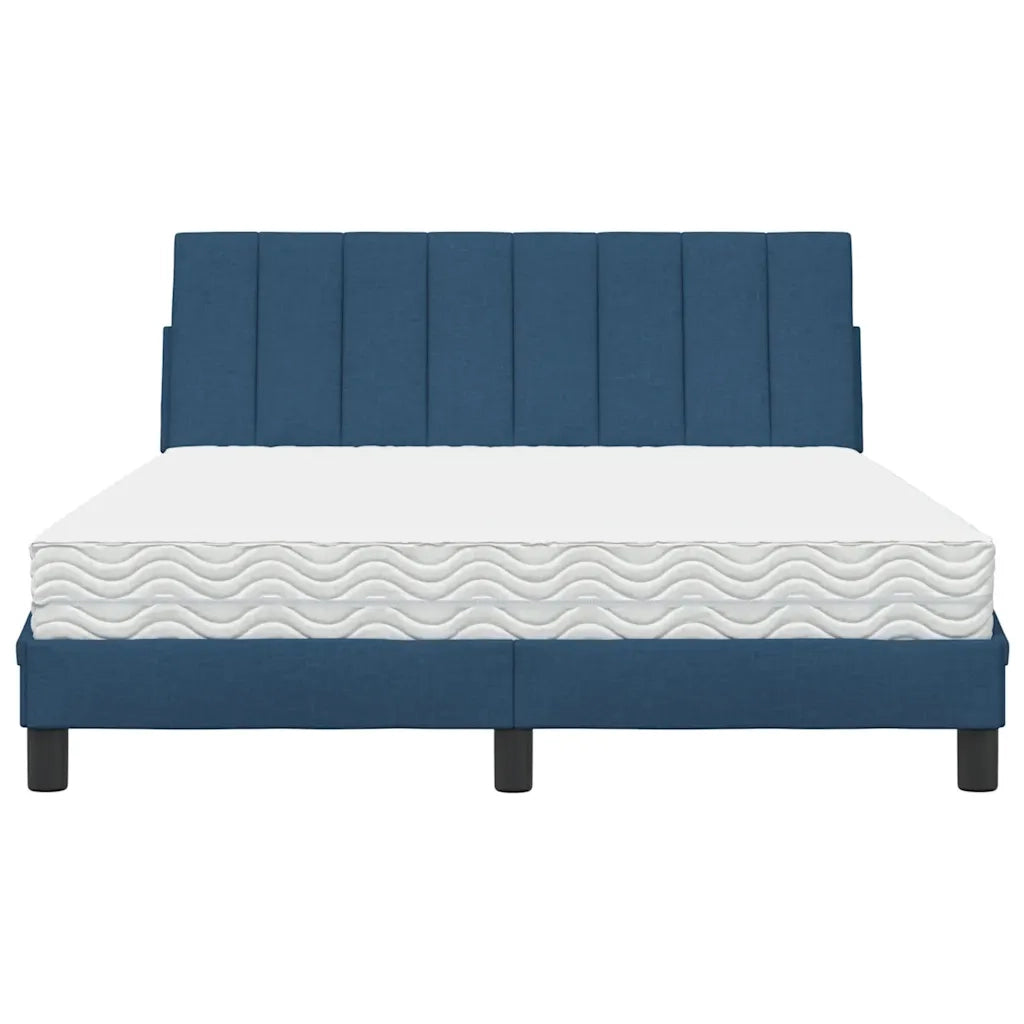 Letto con Materasso Hanko Blu 140x200 cm in Tessuto 3310537