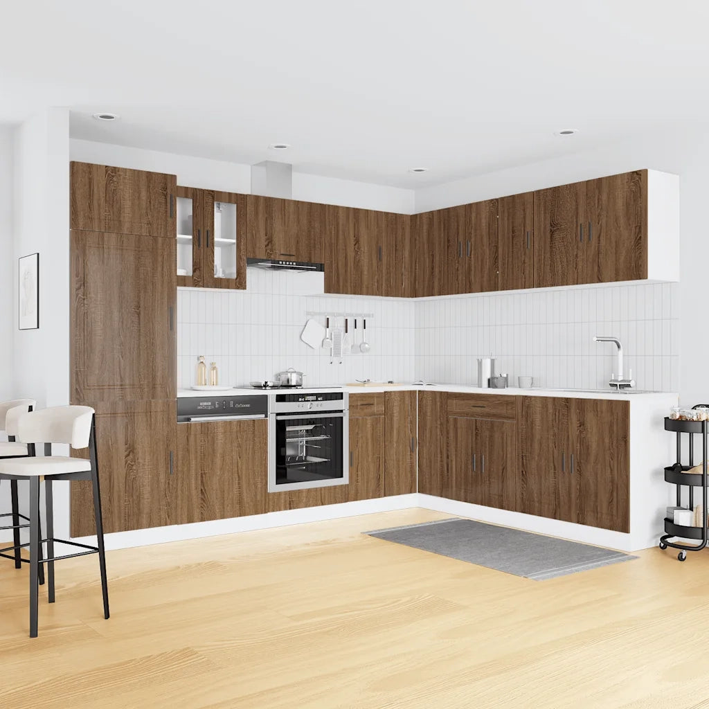 Set Mobili da Cucina 14 pz Porto Rovere Marrone in Truciolato 3314998