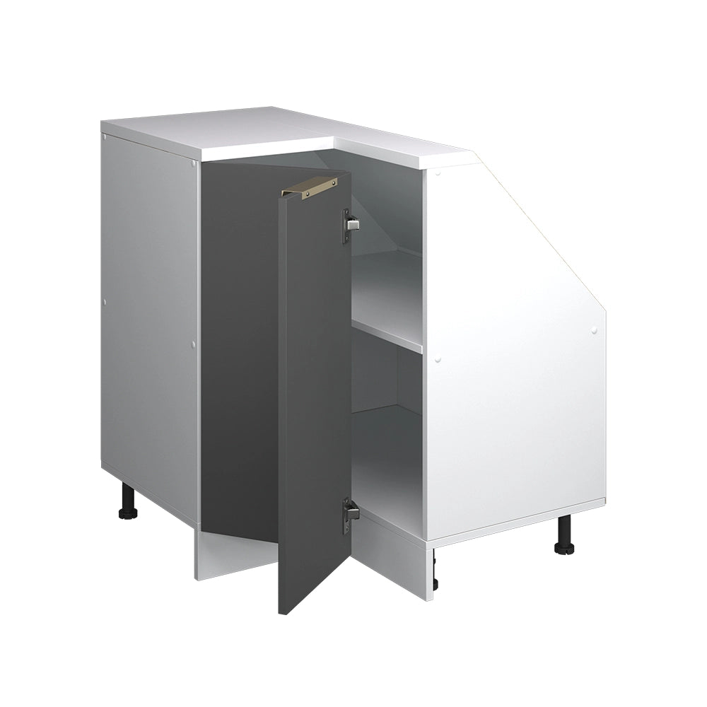 Mobile sottotetto Mobile angolare Rion Antracite-oro/Bianco 75.6 x 83.8 cm con 1 porta Vicco