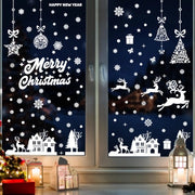 Decorazioni per finestre di Natale, 115 pezzi, decorazioni per finestre di Natale autosuddentisi, fiocchi di neve per finestre di Natale riciclabili