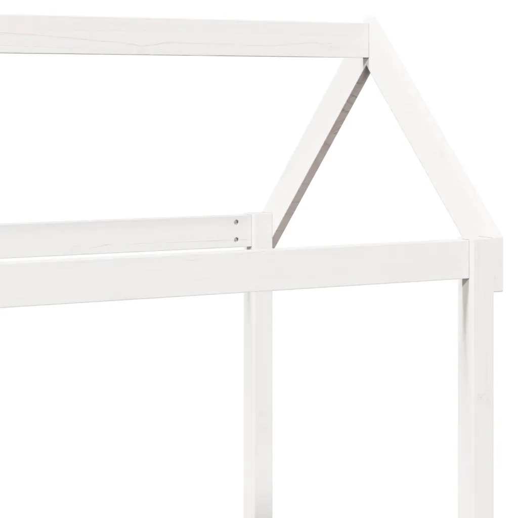 Letto singolo | Letto per adulti | Dormeuse con Tetto 80x200 cm Bianco in Legno Massello di Pino