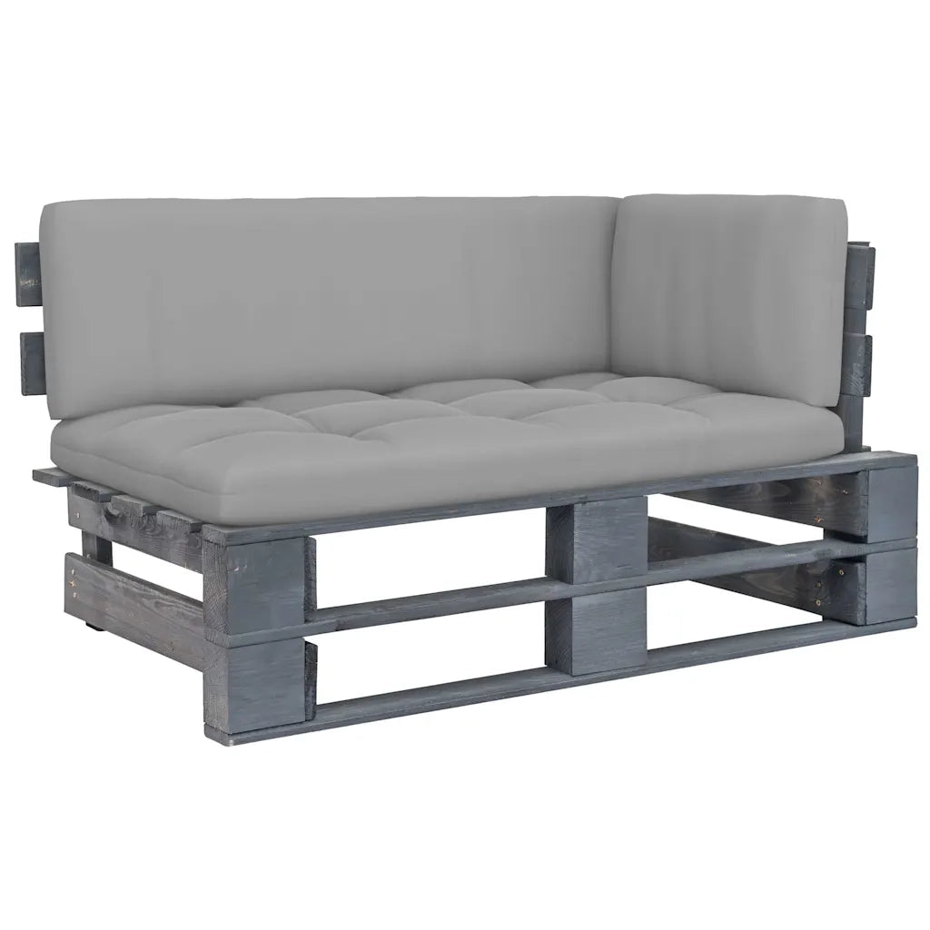 Divano Angolare da Giardino Pallet Legno Pino Impregnato Grigio 3066555