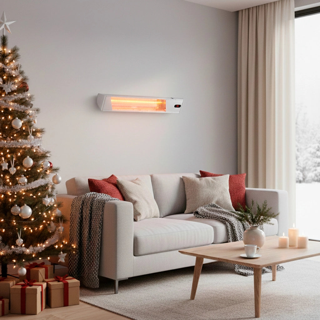 Sined Caldo Ira Inox 2000 Wifi Stufa a Infrarossi Wifi Da Esterno Da 2000w Regolabile Grigio Riscaldante a Onda Corta a Ira e Telecomando Design Elegante Griglia a Protezione e Display a Led