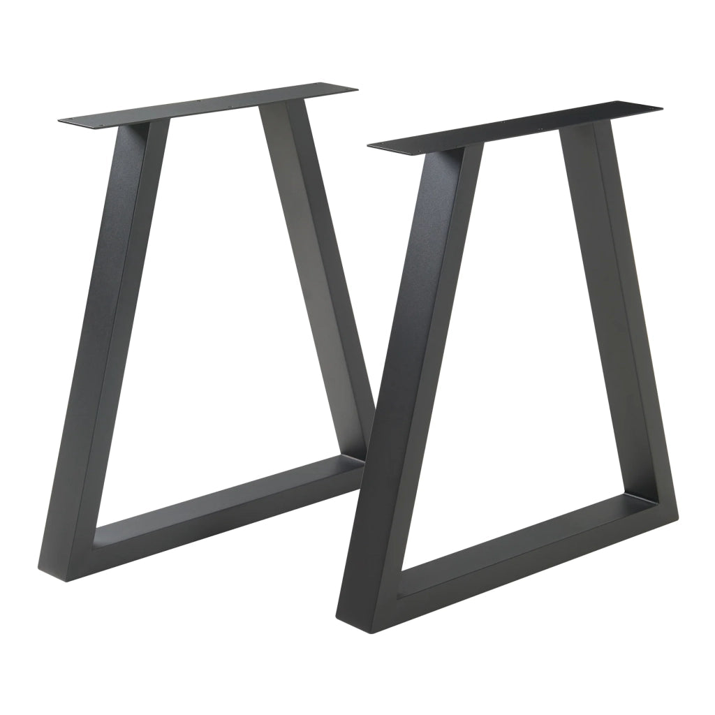 Set di 2 gambe per tavolo da arredamento moderno design originale acciaio 72 x 70 cm nero 03_0009674