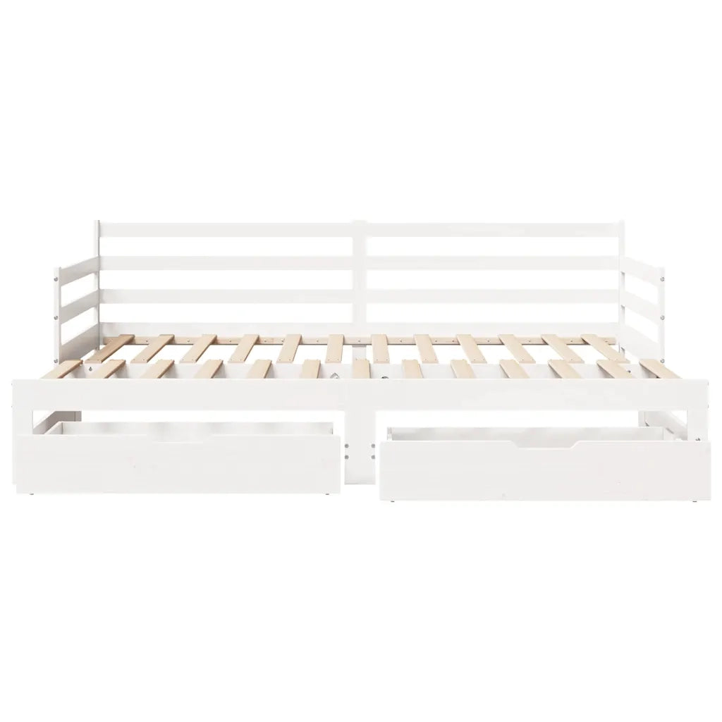Letto Estraibile con Cassetti senza Materasso Bianco 90x200 cm 3302172