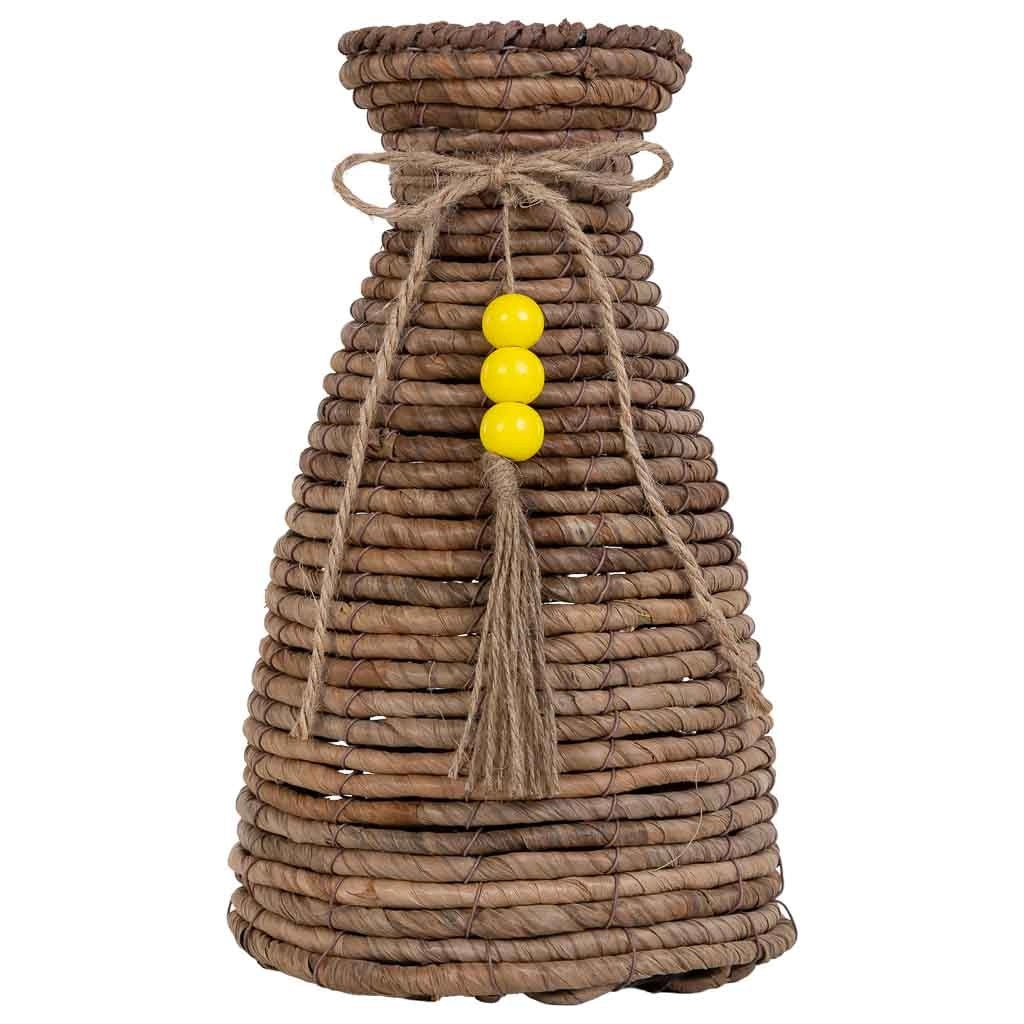 Vaso in foglia di banano naturale marrone, D18,5X31h cm