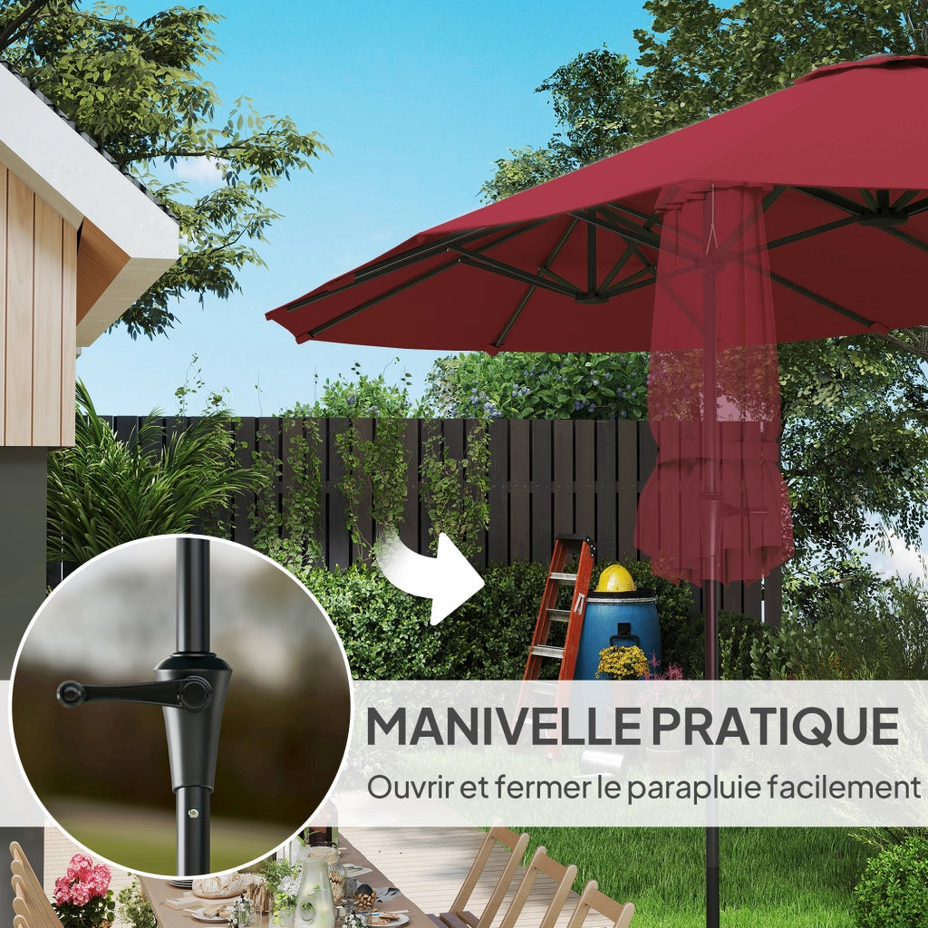 Parasole da giardino esterno rettangolare ¨C zephmum ¨C 4x2.2m rosso vino