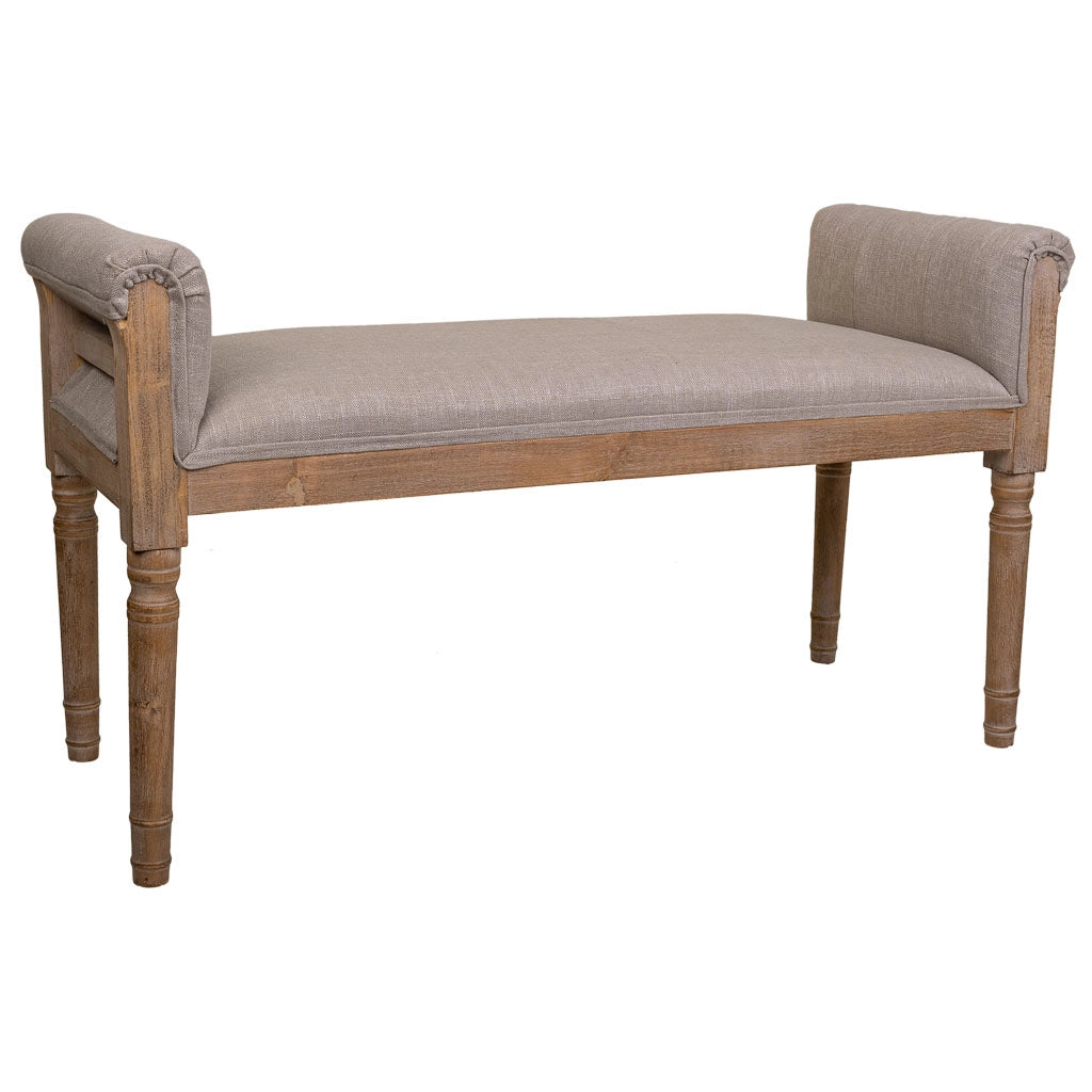 Panca in legno imbottita marrone 108x41x46/59