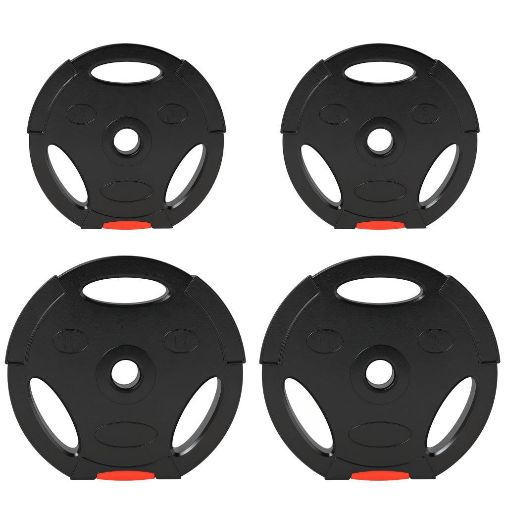 Kit Pesi con 2 Dischi da 10 kg e 2 Dischi da 5 kg in Polipropilene e Sabbia, ?34x6 cm e ?27x4.5 cm, Nero