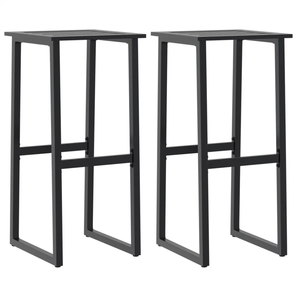 vidaXL Sgabelli da Bar 2pz Neri 38x38x80 cm Acciaio Verniciato Polvere