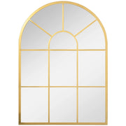 Specchio Moderno a Parete a Forma di Arco 70x50 cm per Camera da Letto e Soggiorno in Vetro e Metallo Oro
