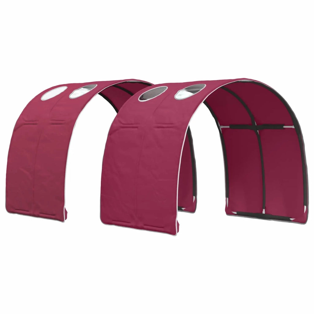 Letto con Tunnel 3 pz Rovere Artigianale e Rosso 3423699