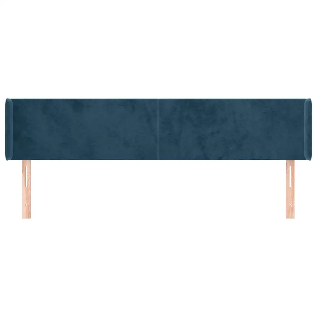 Testiera ad Orecchio-Testata con Orecchie Blu Scuro 163x16x78/88 cm in Velluto 889769