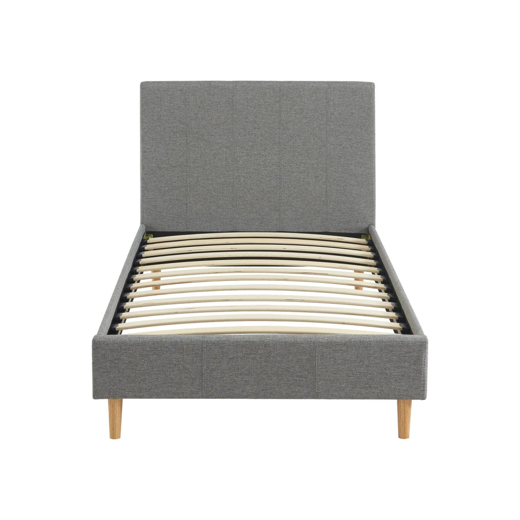 Struttura letto con rete a doghe e testiera 90x190cm, tessuto