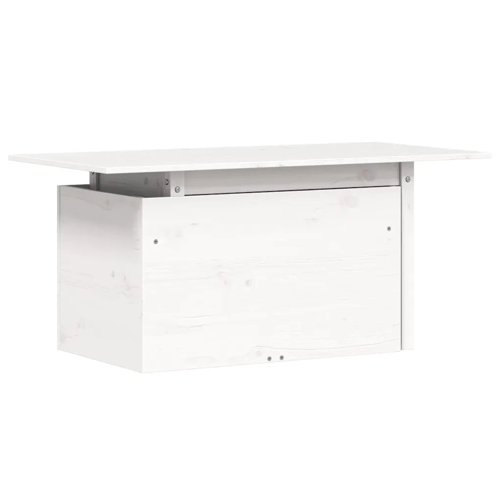 Tavolino da Giardino-Tavolo da Esterno Bianco 100x50x75cm in Legno Massello di Pino