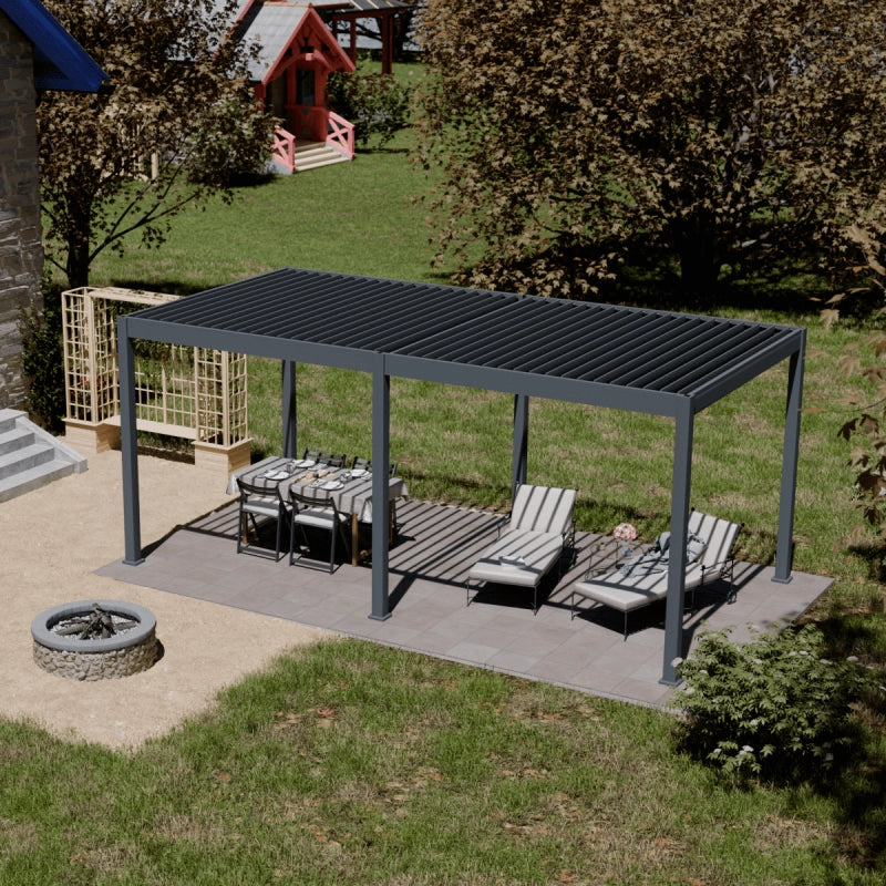 Pergola bioclimatica motorizzata OmbrÃ©a ELMO autoportante 3x6M - Antracite