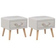 Comodini Bianchi 2 pz 40x35x40 cm in Similpelle cod mxl 30481