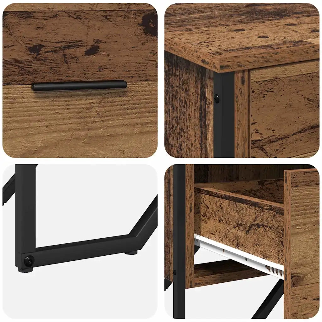 Cassettiera 2 pz Legno vecchio 91 x 35,5 x 74,5 cm CFW7543952