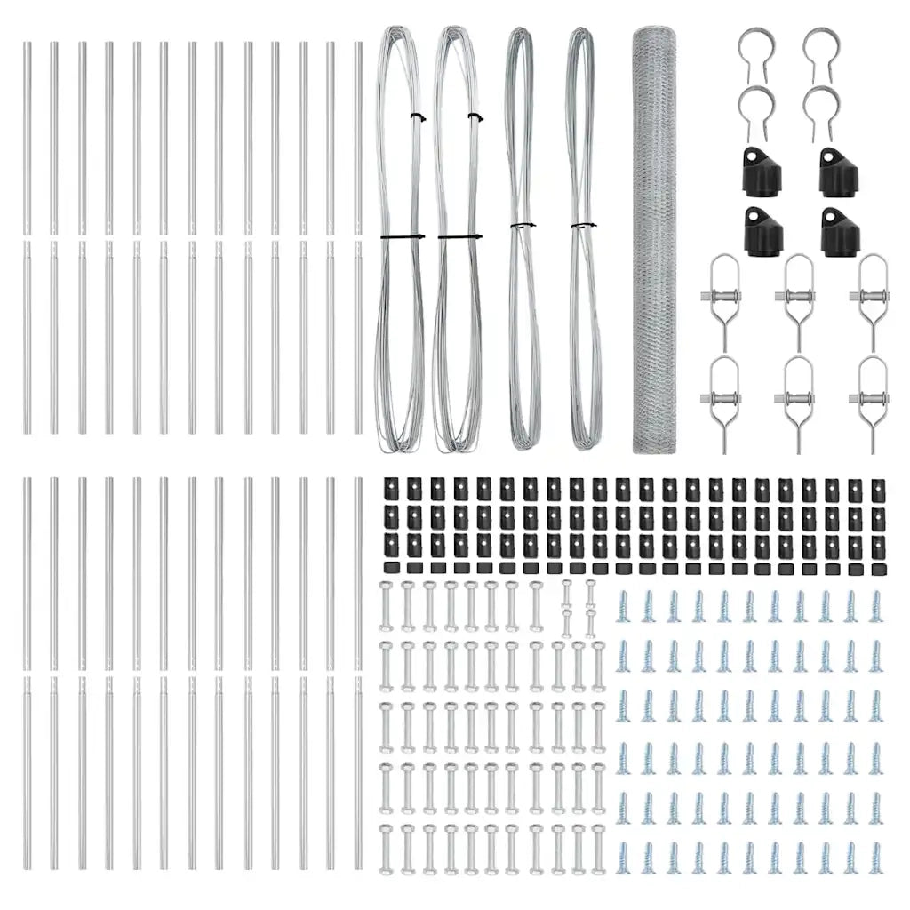 Palo della recinzione Argento 50 x 1,6 m (rete da 13 mm)