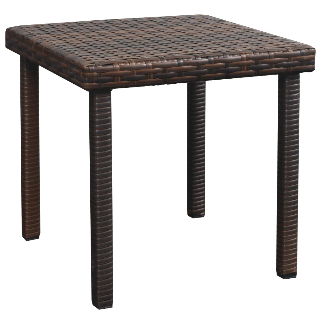 Lettino Prendisole | Sdraio da giardino | Lettino da sole con Cuscino e Tavolo in Polyrattan Marrone