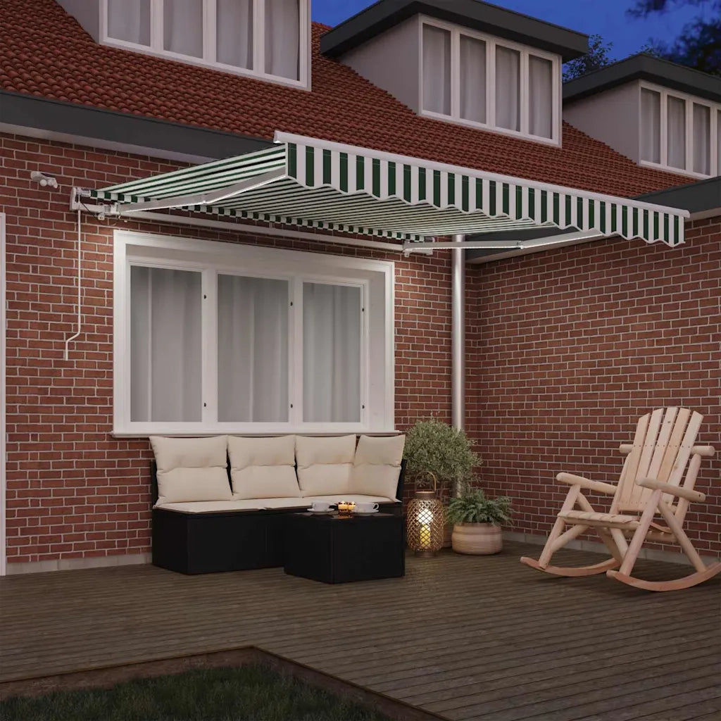 Tenda Retrattile Verde e Bianco 300 x 250 cm 3330180