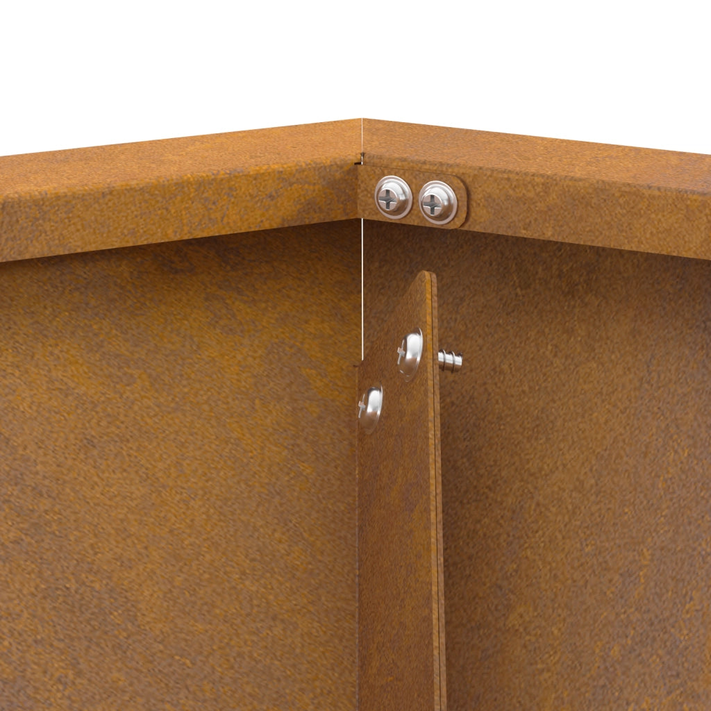 Focolare Esagonale 100x100x28 cm in Acciaio Invecchiato