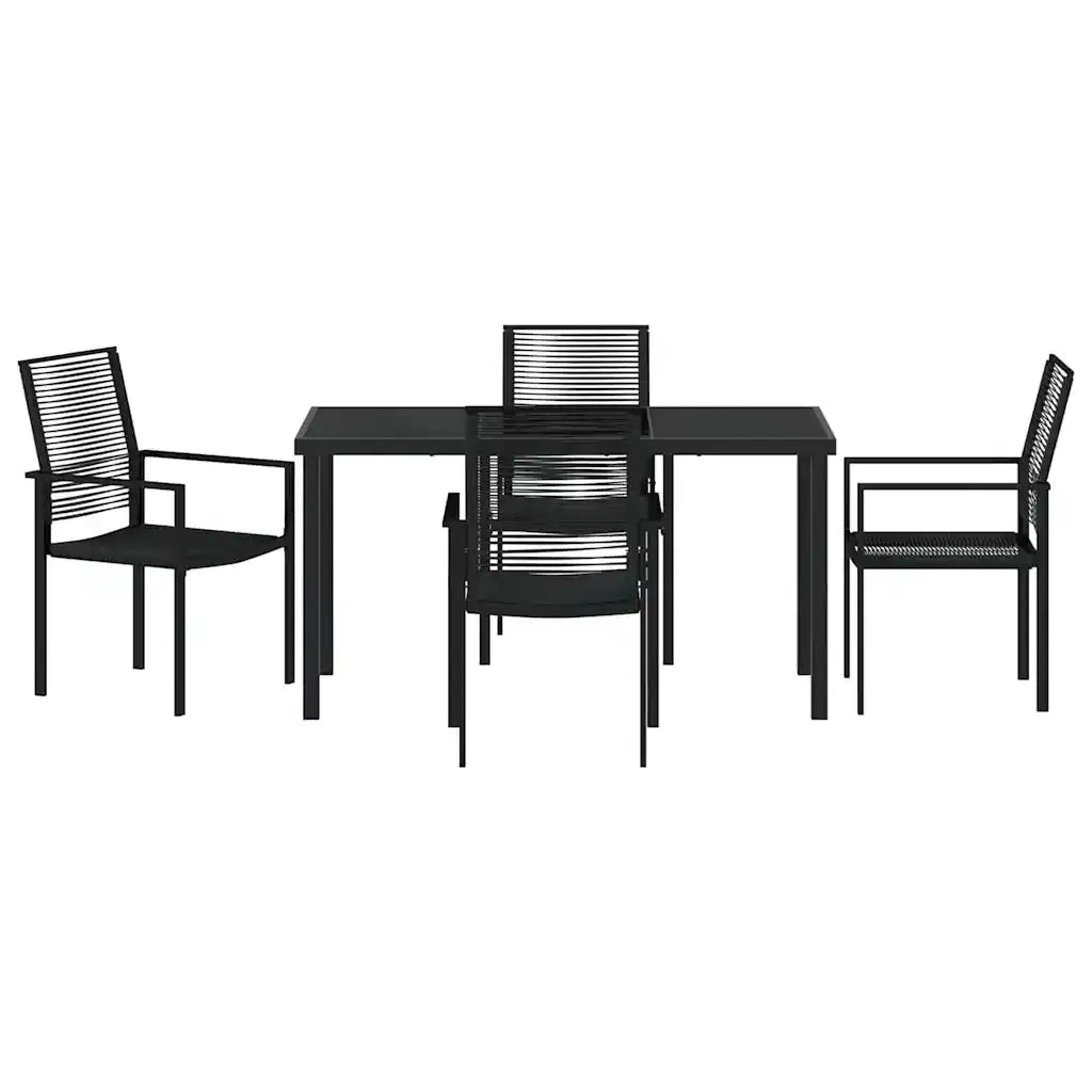 Set da Pranzo per Giardino 5 pcs Nero 3379165