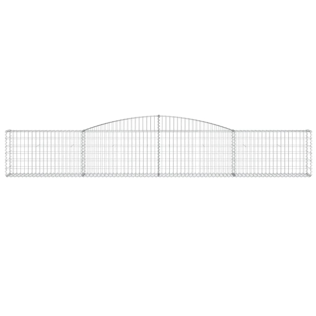 Set di 4 gabbioni ad arco per recinzione gabbia o muro di contenimento 400 x 30 x 60/80 cm ferro zincato argento 02_0041486