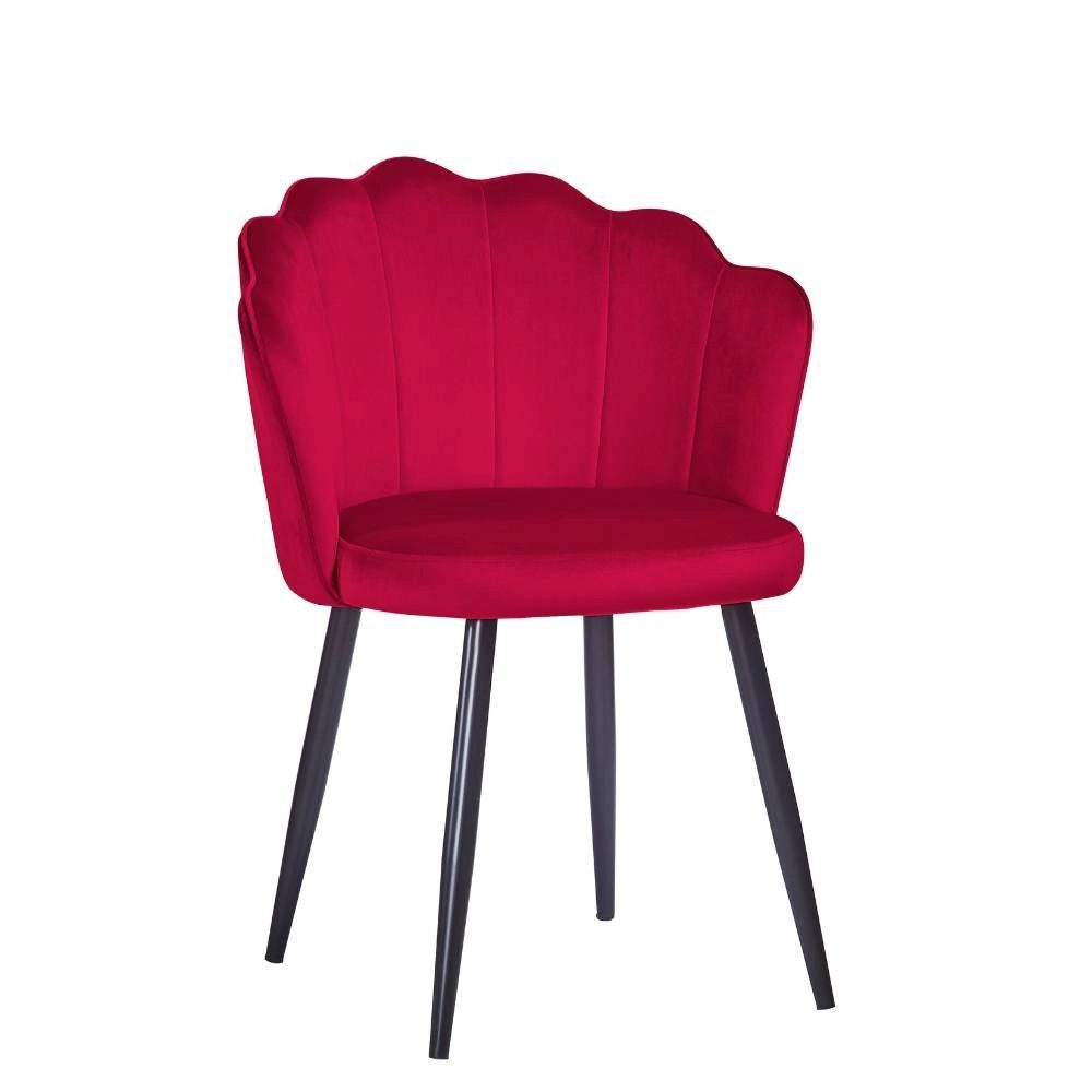 Set 4 sedie per soggiorno Omni velluto colore rosso