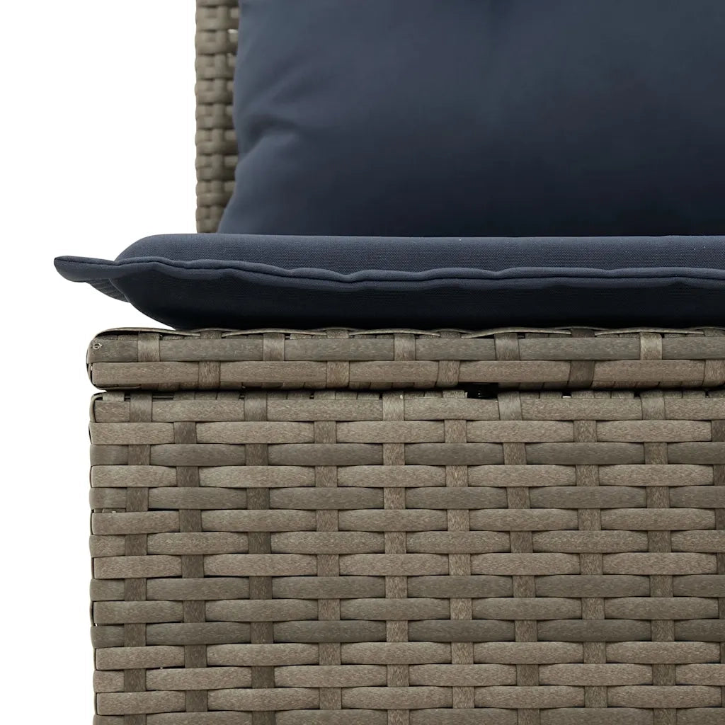 Set Divani da Giardino 6 pz con Cuscini Grigio in Polyrattan 3227860