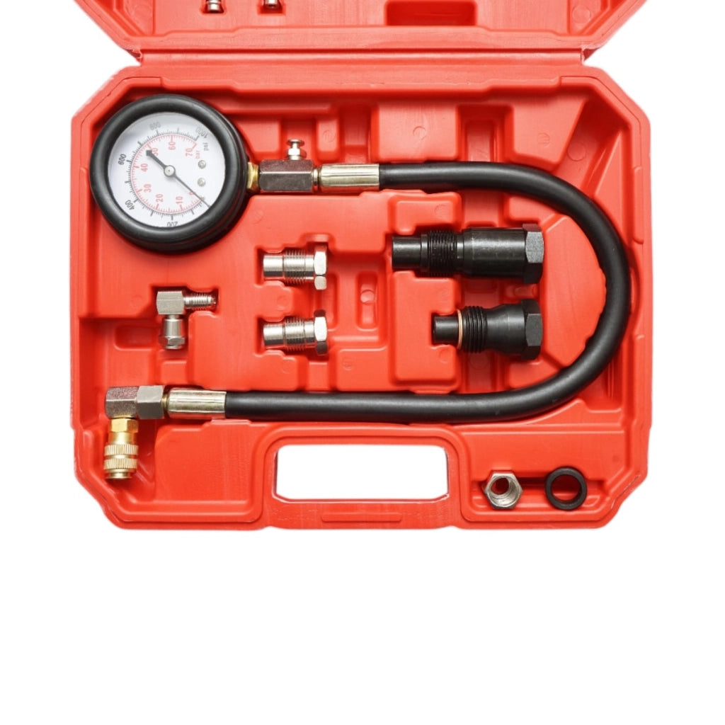Kit di prova di compressione per motori diesel con manometro meccanico 0-70 bar 19 pezzi