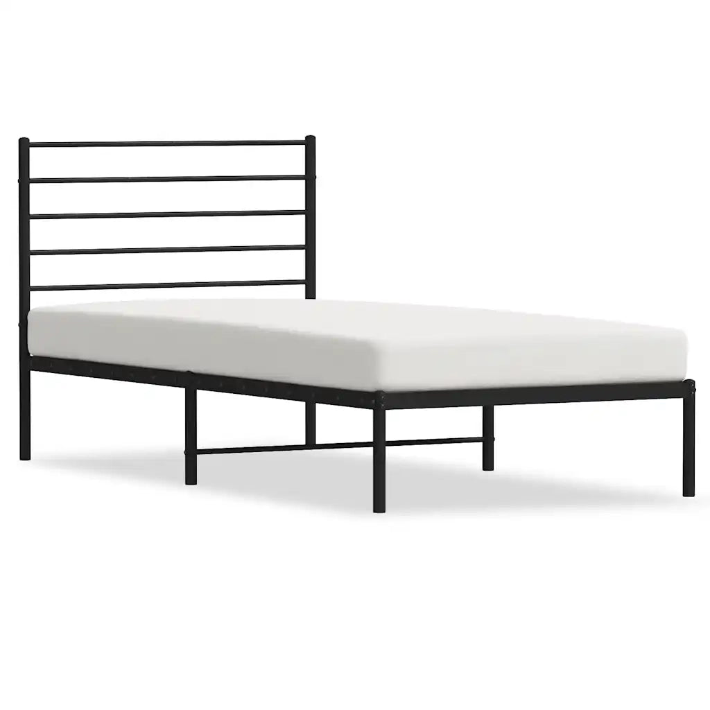 Giroletto con Testiera-Struttura Letto con testiera in Metallo Nero 90x190 cm 989049