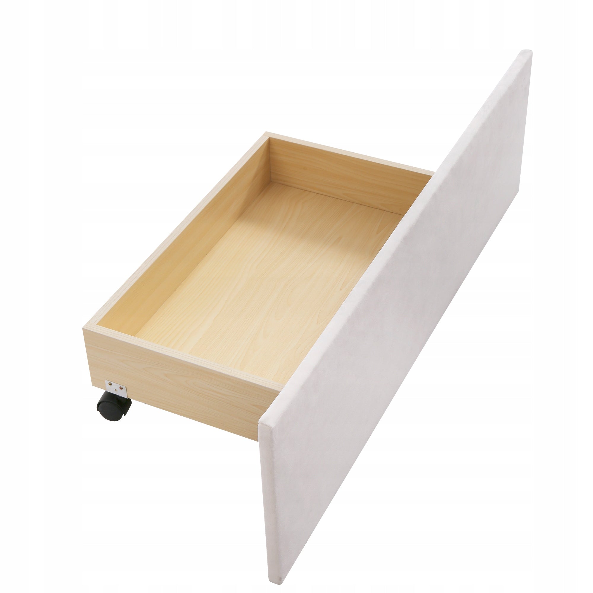 Letto singolo 90x200 cm con testiera e 2 cassetti - Xylo - Velluto beige