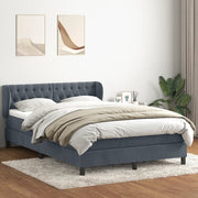 vidaXL Giroletto a Molle con Materasso Grigio Scuro 160x210 cm Velluto