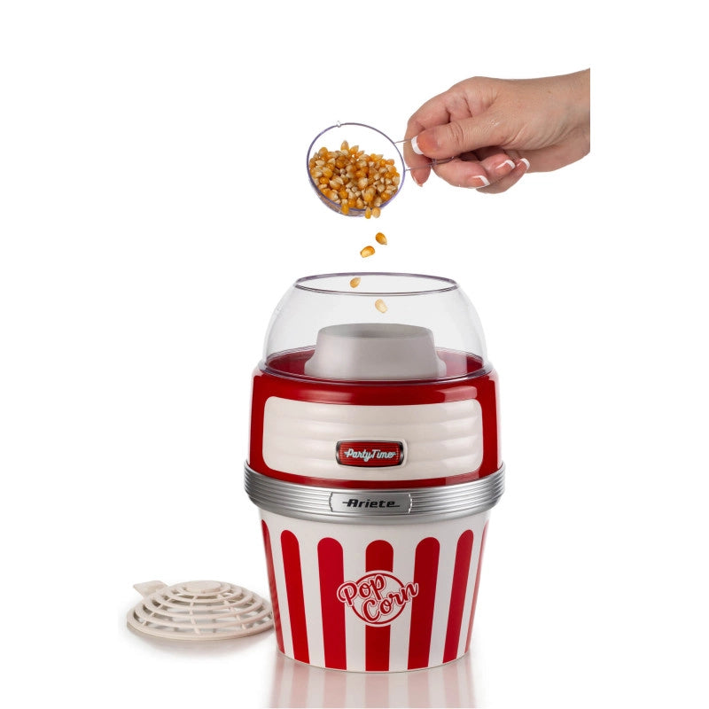 Macchina per Popcorn XL - 60gr Mais in 2 Minuti - Ciotola Estraibile - 1100 Watt - Rosso