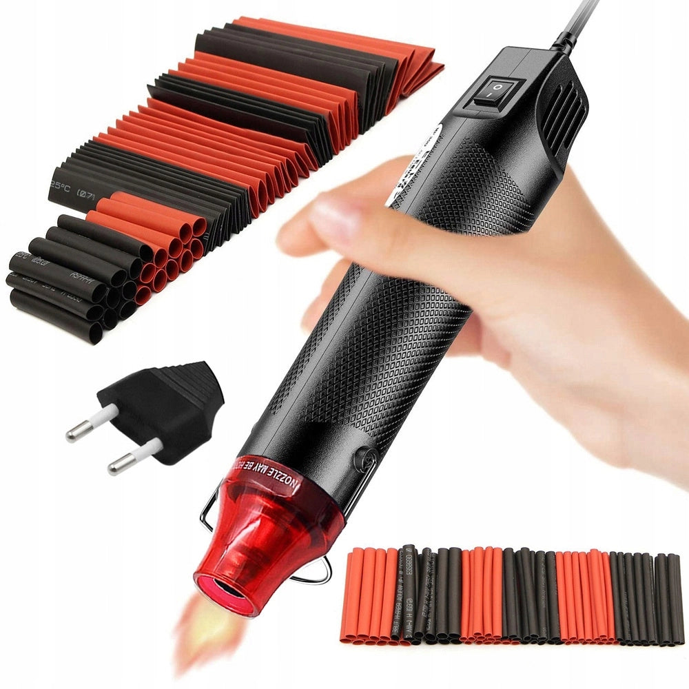 Mini Pistola Termica Hot-air 300W con Set di Tubetti Termorestringenti 127 Pezzi – Potenza 300W, Temperatura Max 170°C