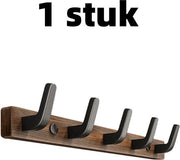 Supporto di appoggio - Haak in legno massello - Nessuna perforazione necessaria - Supporto per capi di abbigliamento e cappelli - 45 cm * 3 cm - Miele