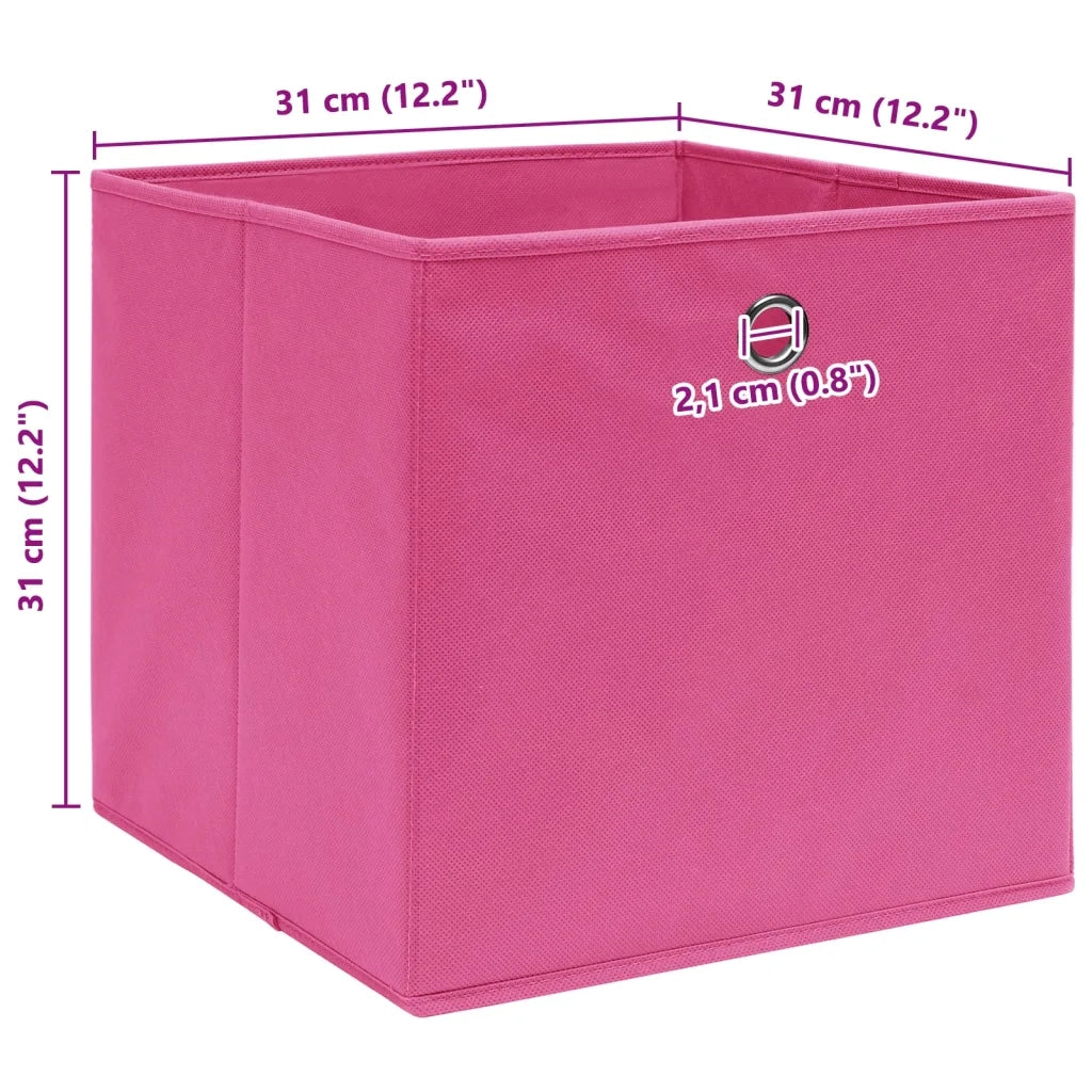 Scatole 4 pz Rosa 32x32x32 cm in Tessuto cod mxl 46675
