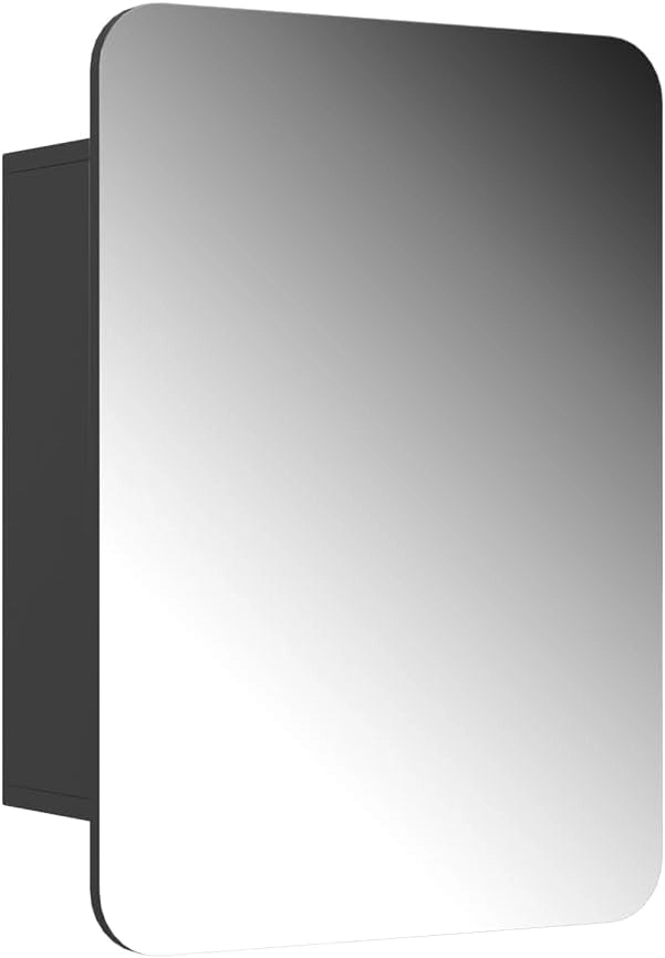 Specchio contenitore bagno Zino, Antracite, 70 x 50 cm con ripiani, Ordine ed eleganza per ogni bagno