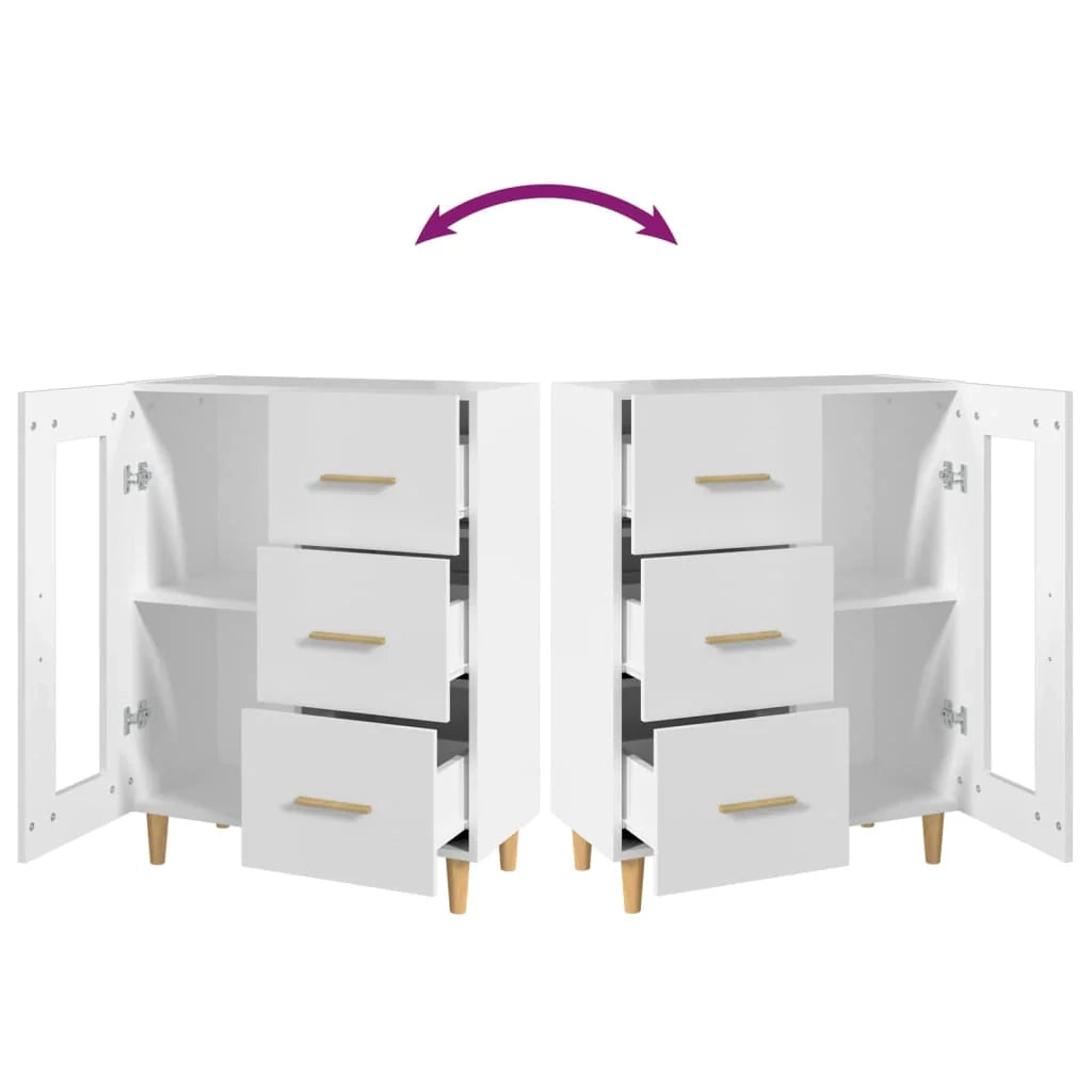 Buffet credenza cassettiera armadio mobile contenitore organizer per cucina soggiorno salotto 69,5 x 34 x 90 cm legno ingegnerizzato bianco 02_0030430