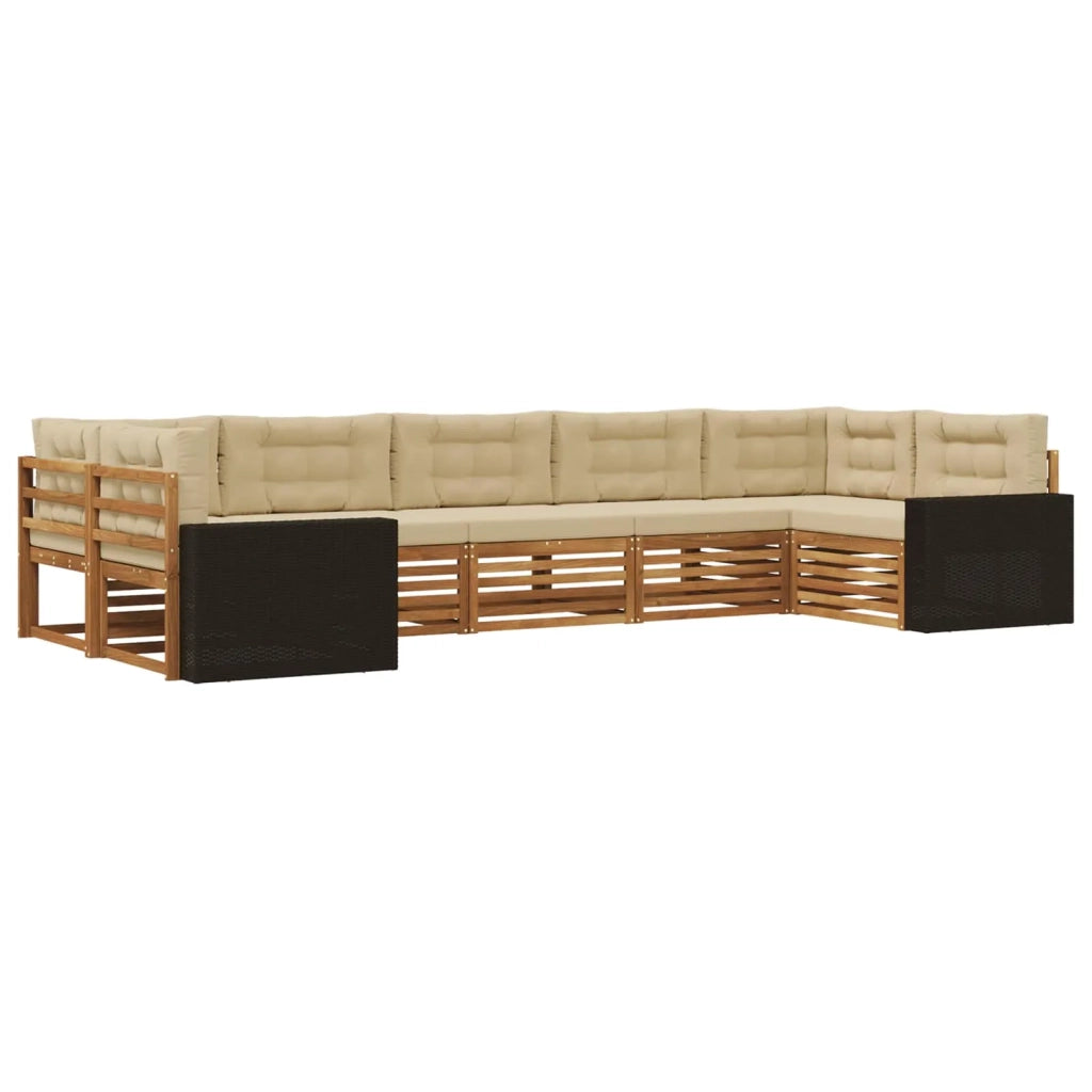 Set di divani da esterno 7 pz Naturale e Beige 3383816