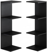 Scaffale a muro Paolo, Nero, 30 x 95 cm Set di 2, montabile per riporre libri e decorazioni