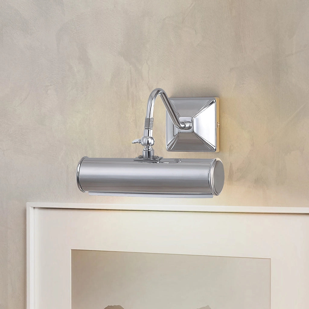 Applique Classica Picture Light Acciaio Cromo Lucido 1 Luce E14