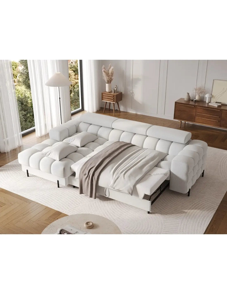Divano angolare sinistro convertibile Grigio scuro allure contemporanea 285x99x181cm FILTRO