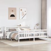 Giroletto con Testiera senza Materasso Bianco 200x200 cm 3305978