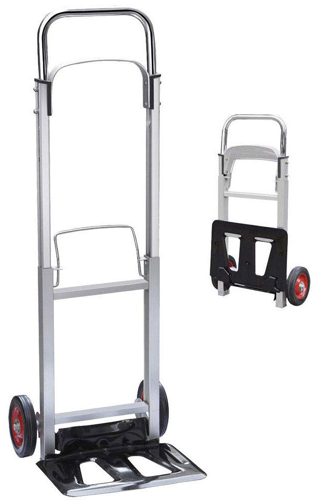 Carrello Trolley Pieghevole da Trasporto 90 Kg in Acciaio Nero