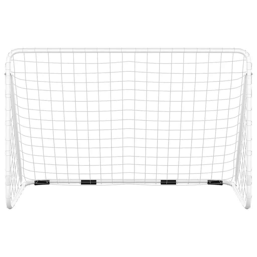 Porta da Calcio con Rete Bianca 180x90x120 cm in Acciaio 93370