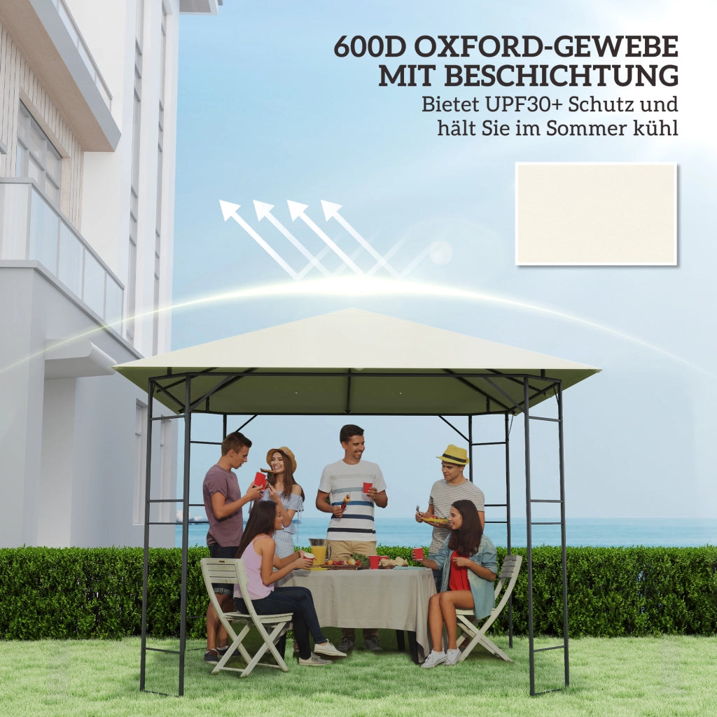Tetto di Ricambio per Gazebo 3x3m ¨C Xylo ¨C Tessuto Oxford 370g/m2 UPF30+ Crema