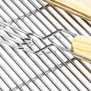 Griglia rettangolare per BBQ 54x34 cm In acciaio inox con manici Per grill a gas, a sfera ecc