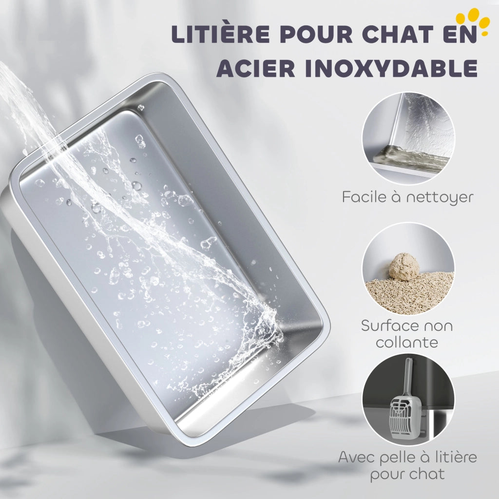 Lettera per Gatti ¨C zephmum ¨C Nero Acciaio Inox 60x40x38 cm